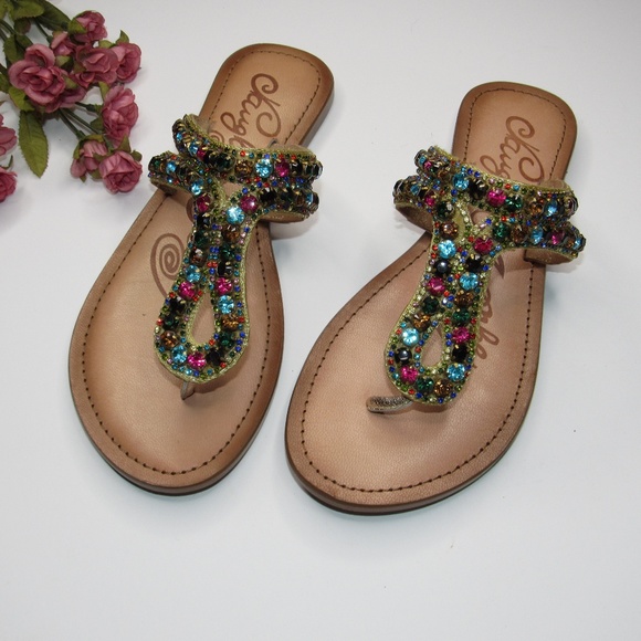 naughty monkey rhinestone sandals